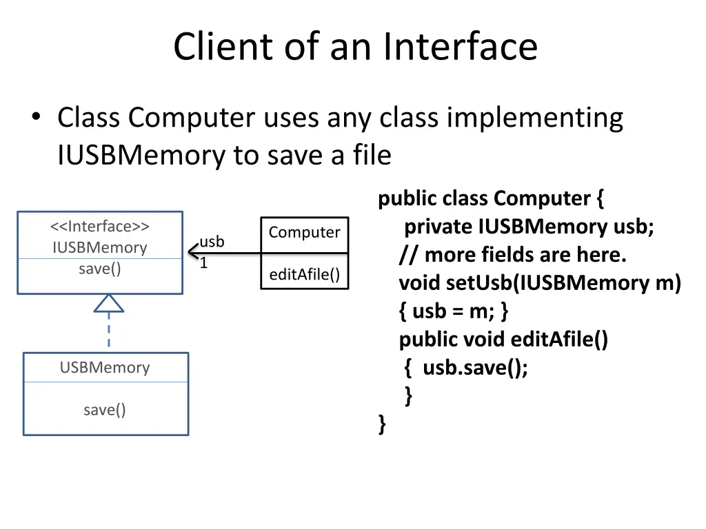 client of an interface