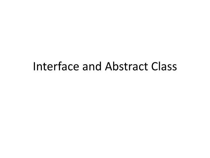 interface and abstract class