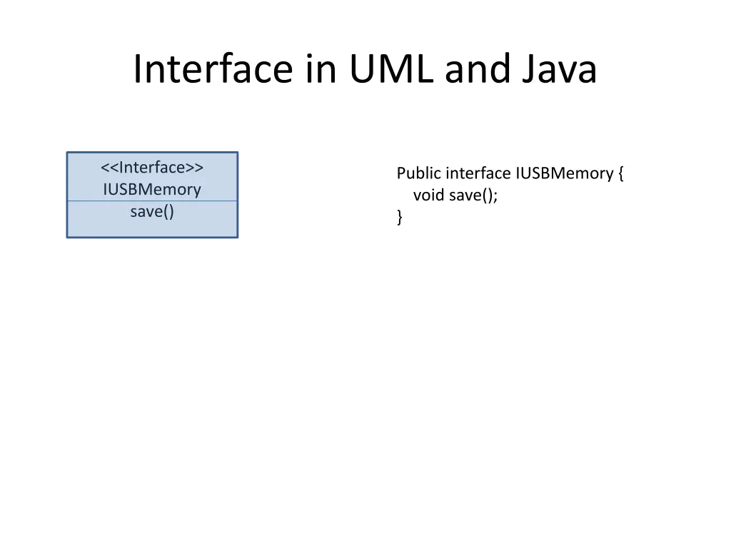 interface in uml and java