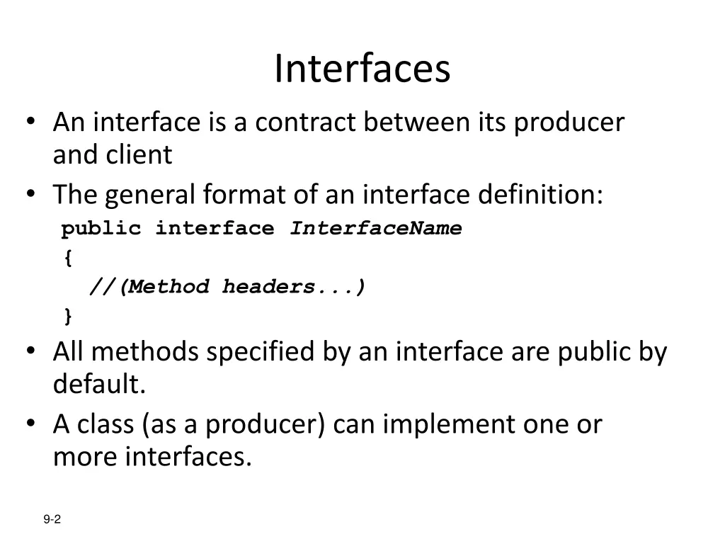 interfaces