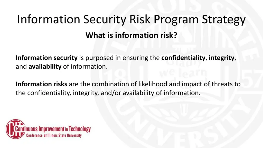 information security risk program strategy