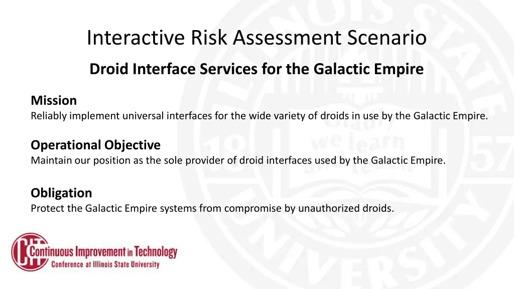 interactive risk assessment scenario