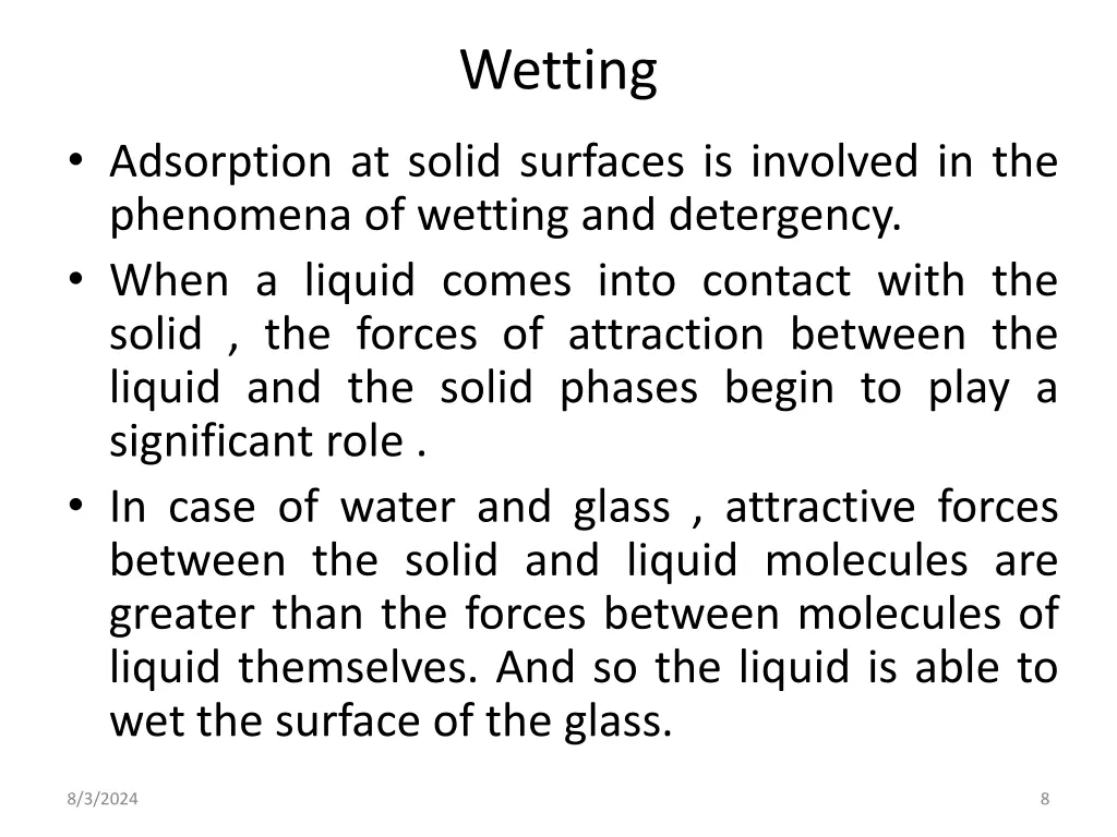 wetting