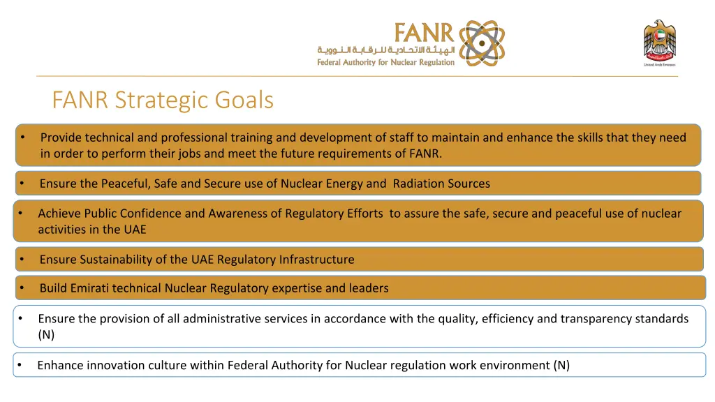 fanr strategic goals