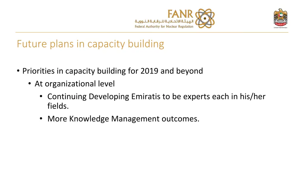 future plans in capacity building