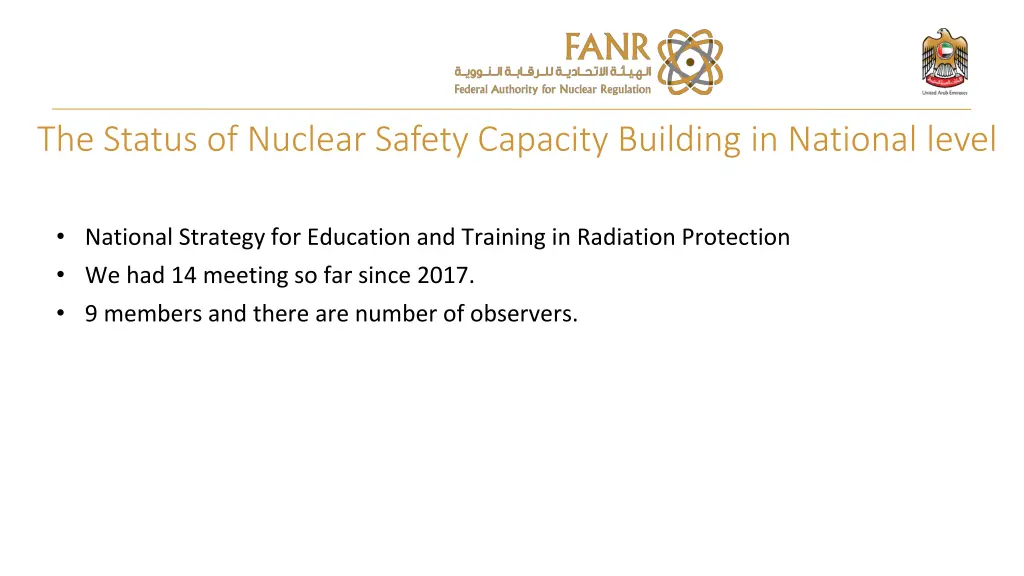 the status of nuclear safety capacity building