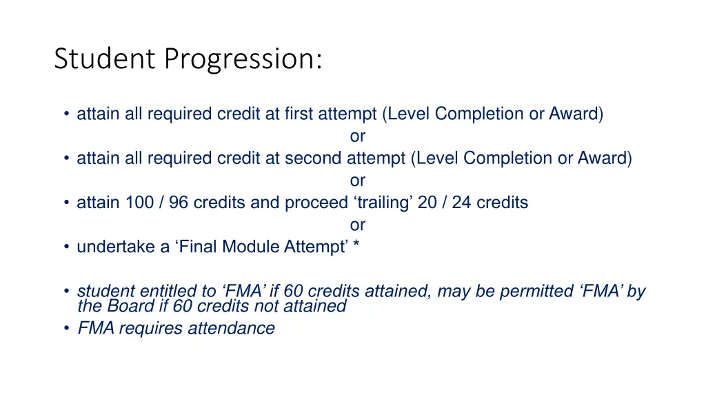 student progression