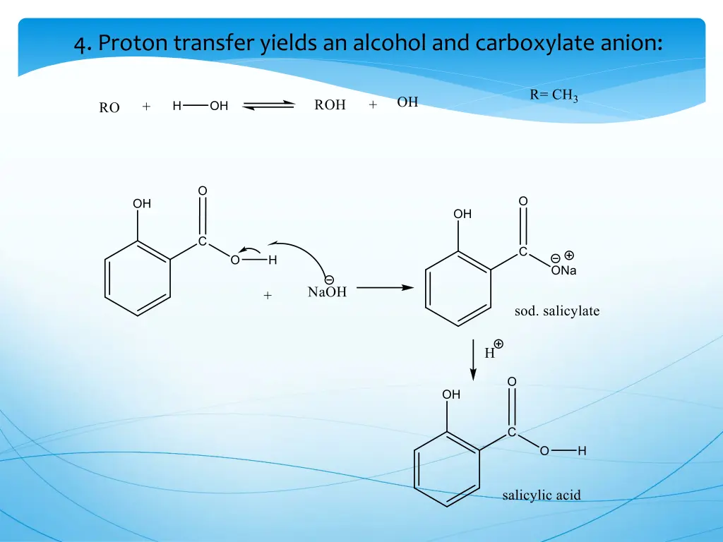 4 proton transfer yields an alcohol