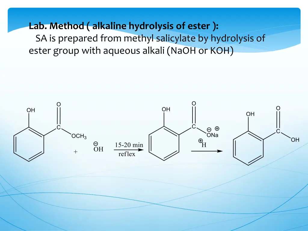 lab method alkaline hydrolysis of ester