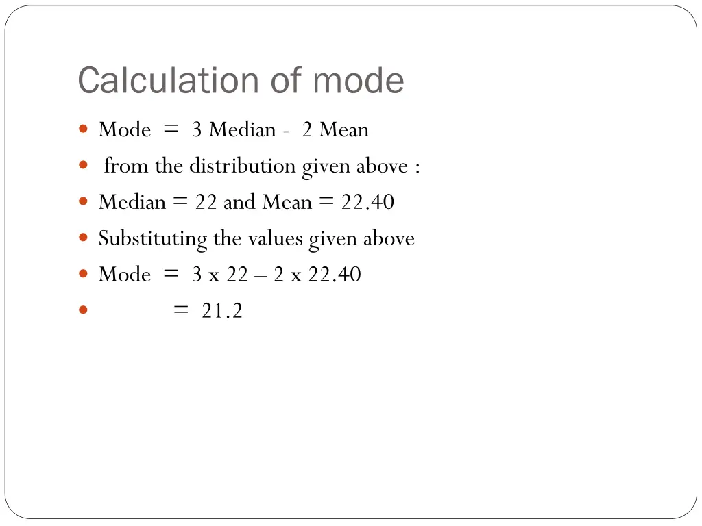 calculation of mode