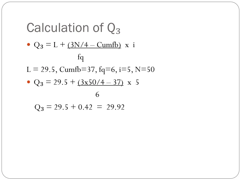 calculation of q 1