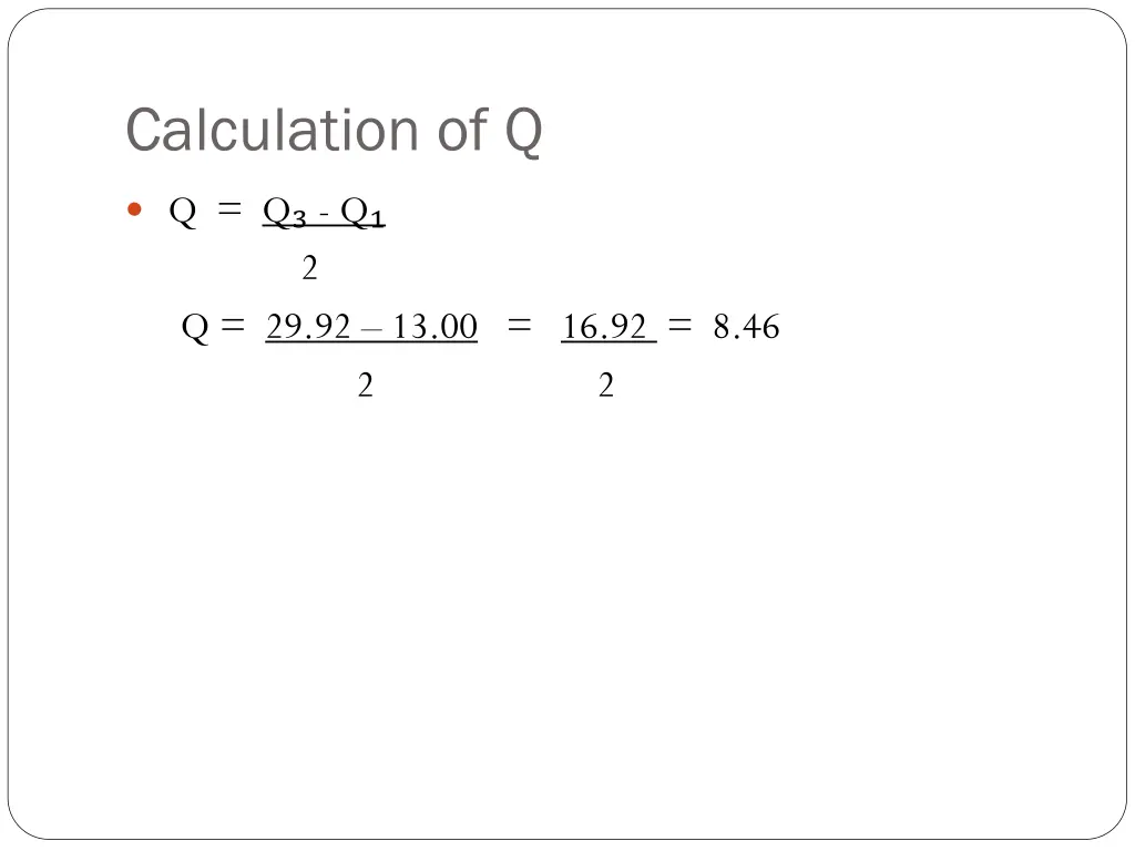 calculation of q 2