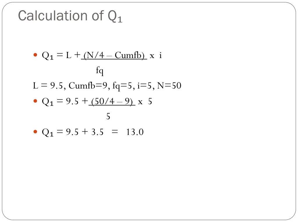 calculation of q