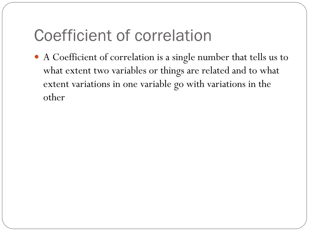 coefficient of correlation