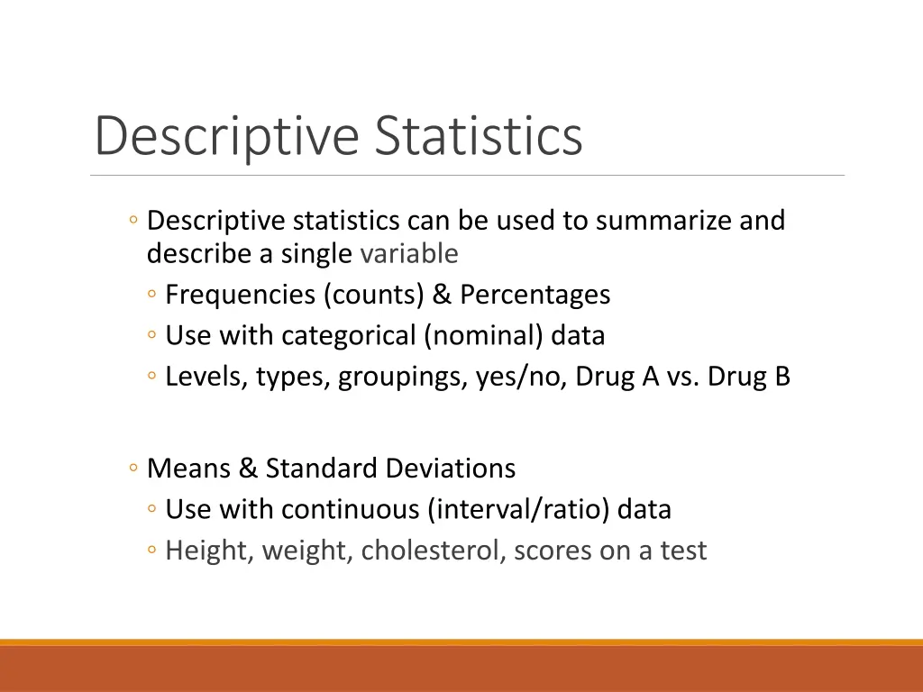 descriptive statistics