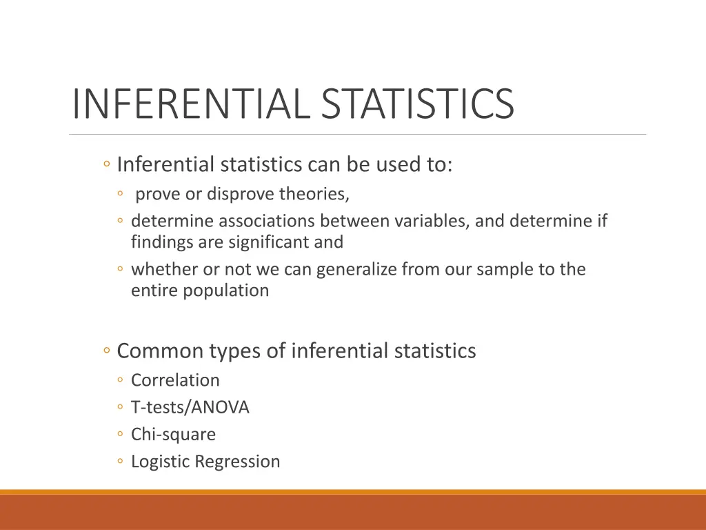 inferential statistics