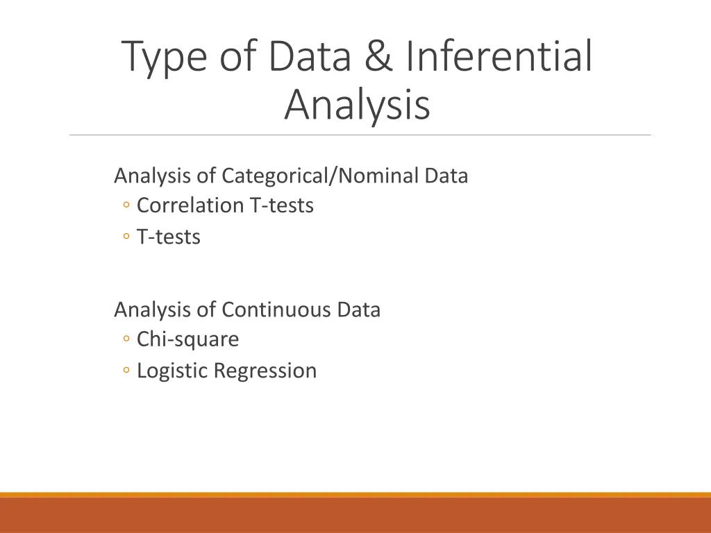 type of data inferential analysis