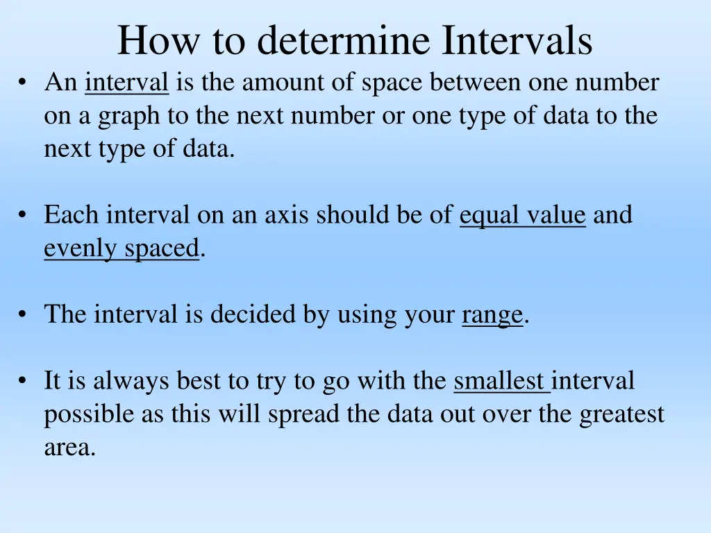 how to determine intervals an interval