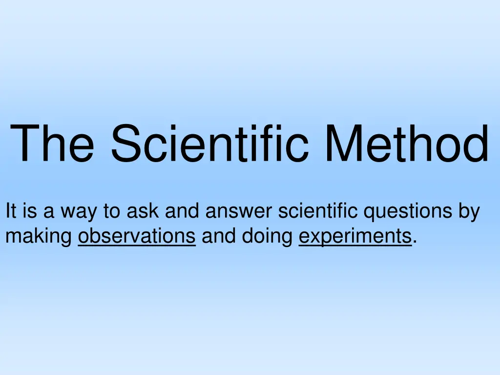 the scientific method