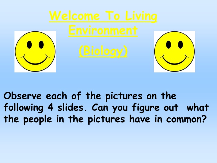 welcome to living environment biology