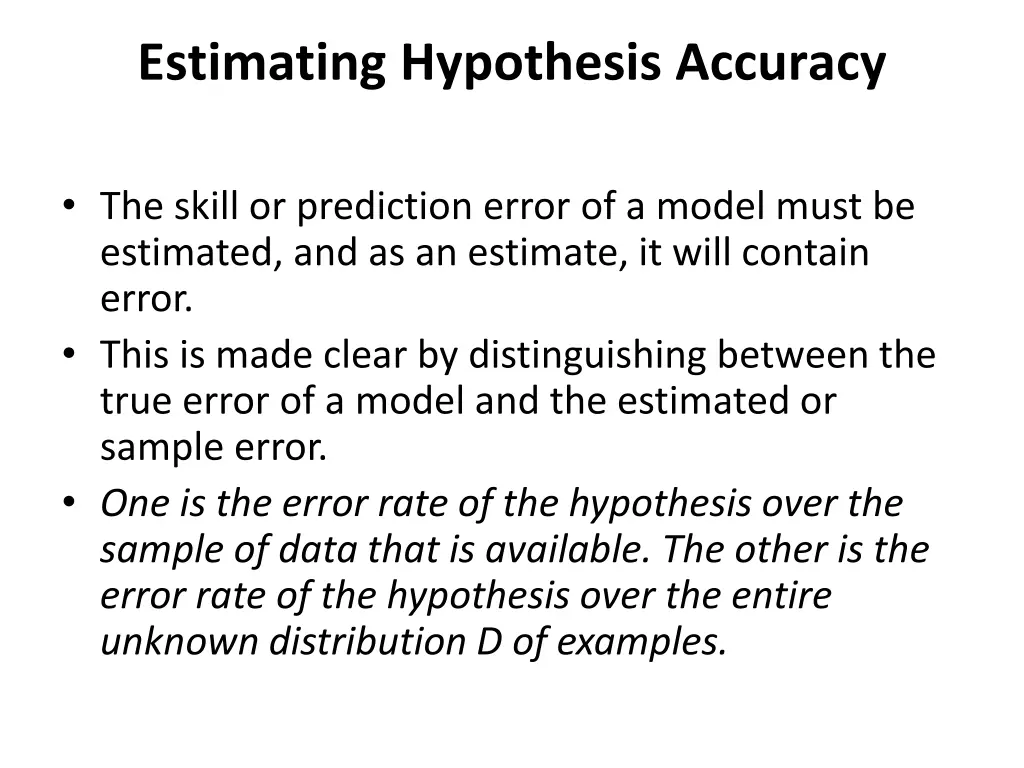 estimating hypothesis accuracy