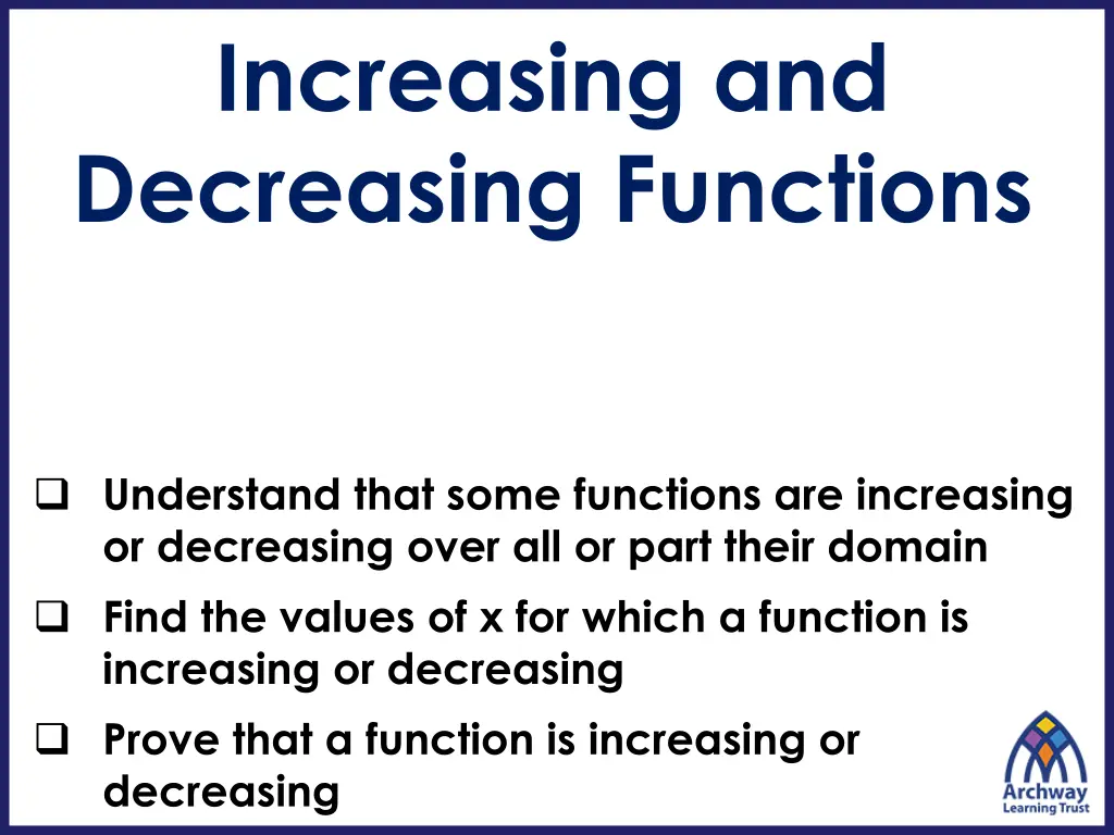 increasing and decreasing functions