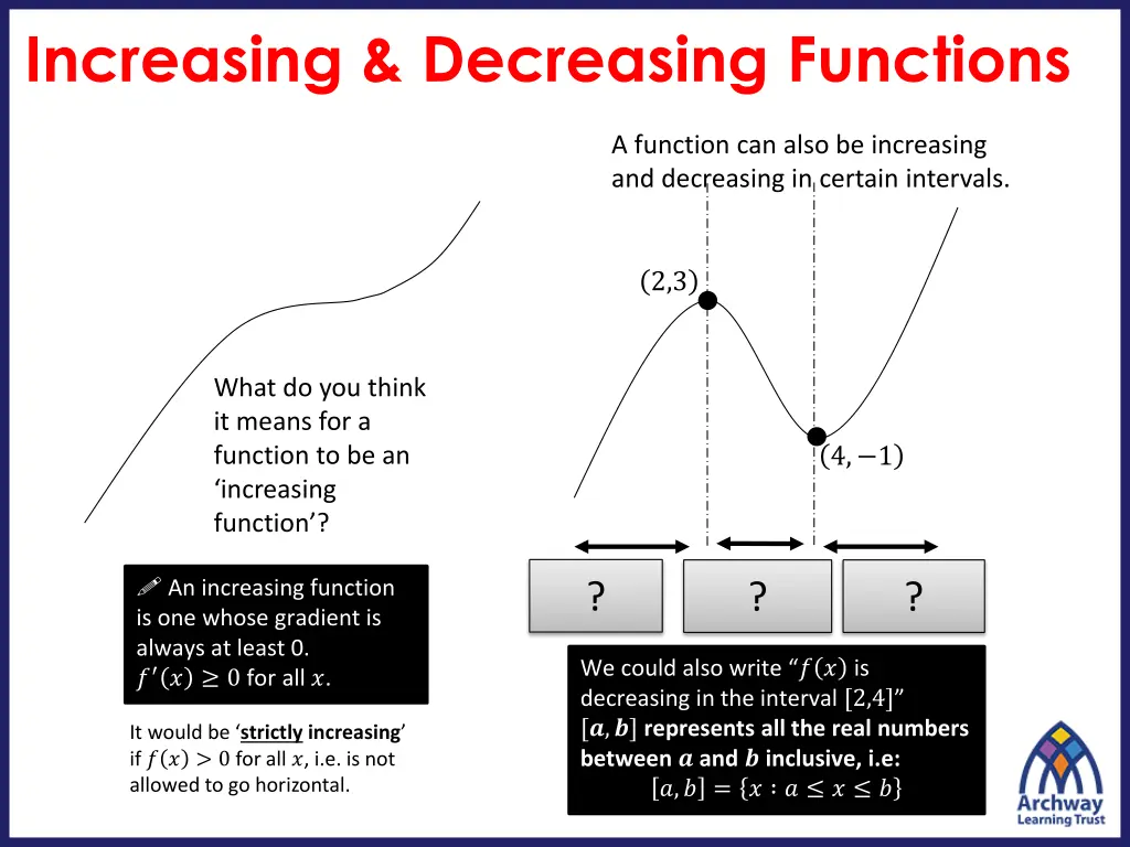 increasing decreasing functions 1