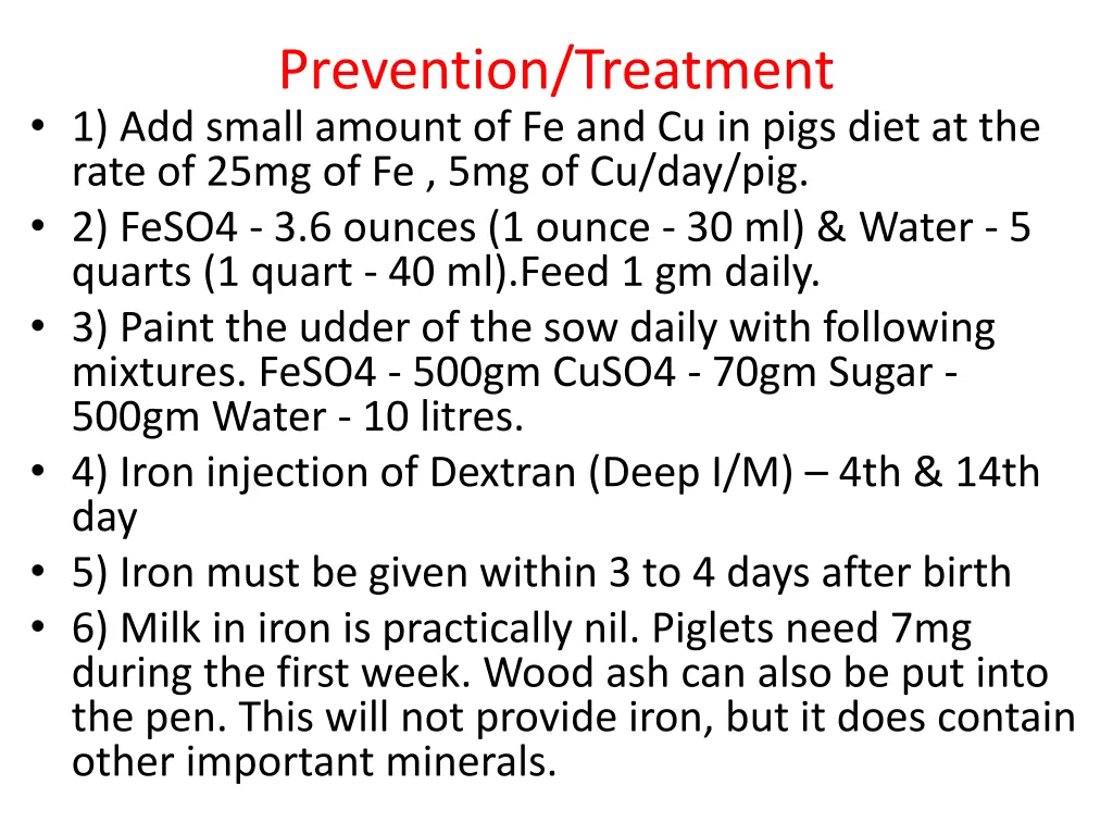 prevention treatment 1 add small amount