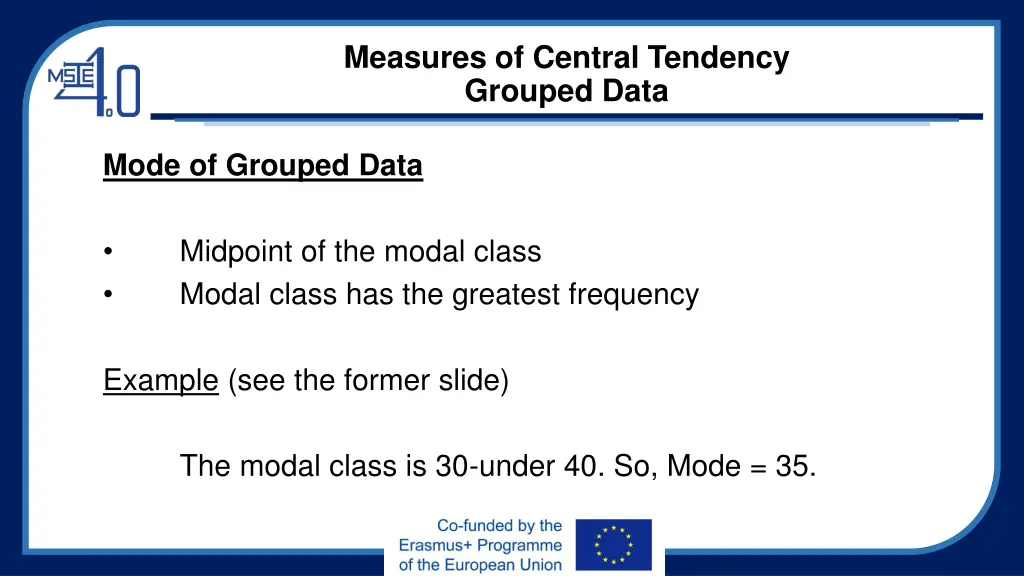 measures of central tendency grouped data 4