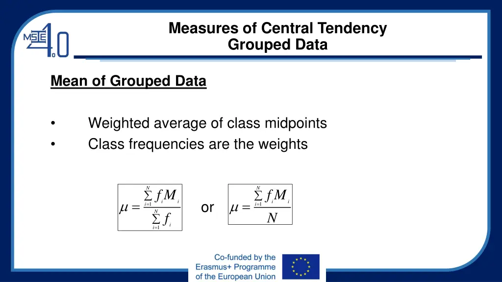 measures of central tendency grouped data