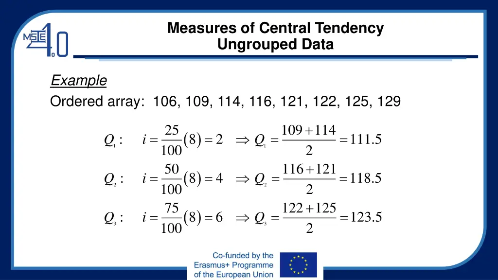 measures of central tendency ungrouped data 12