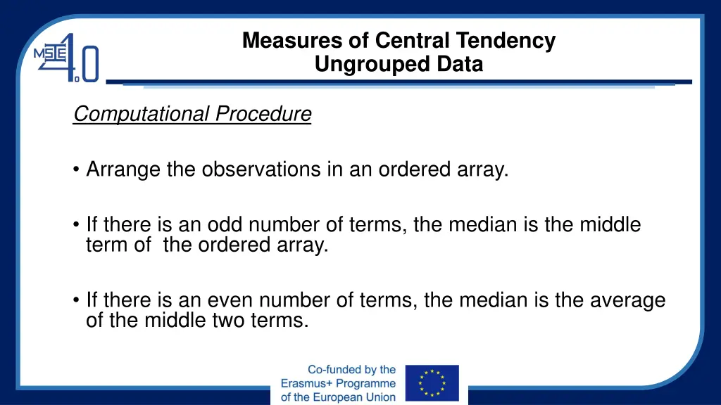 measures of central tendency ungrouped data 4