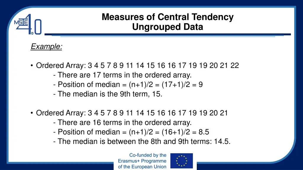 measures of central tendency ungrouped data 5