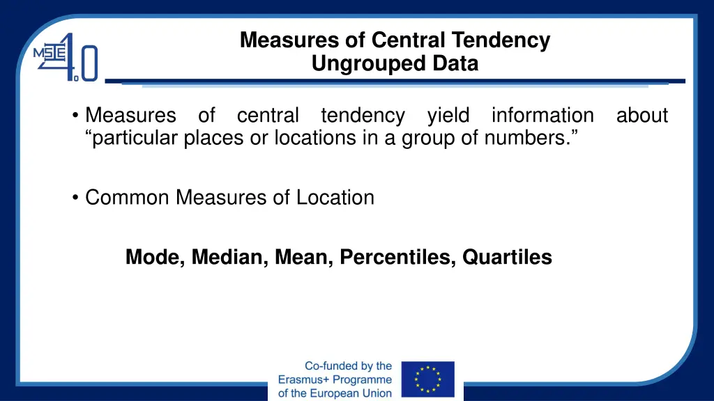 measures of central tendency ungrouped data