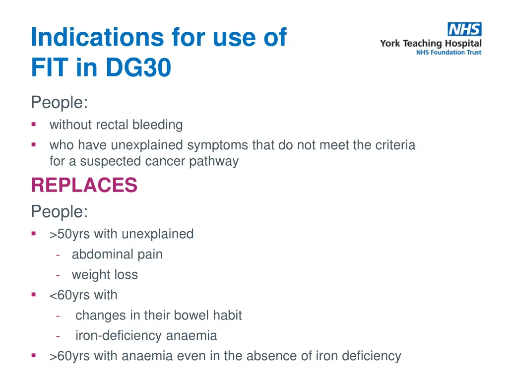 indications for use of fit in dg30