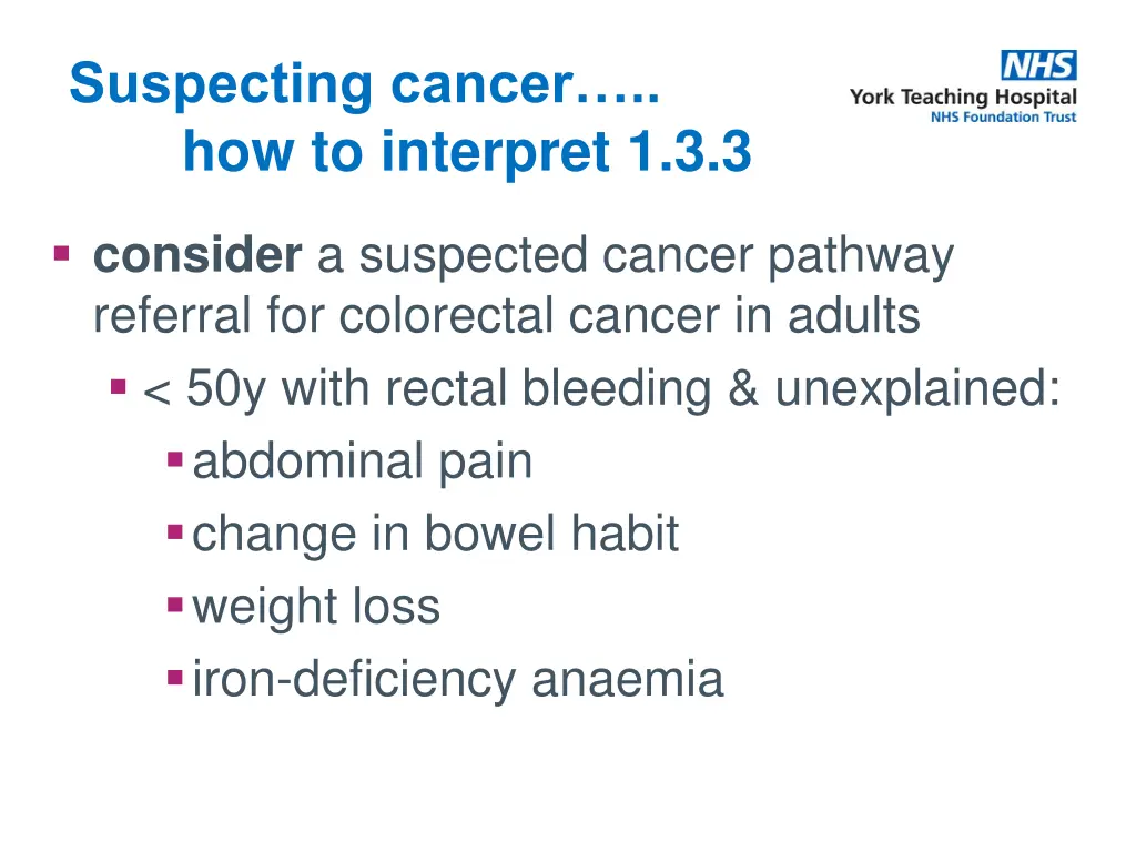 suspecting cancer how to interpret 1 3 3