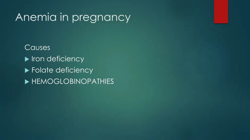 anemia in pregnancy 1