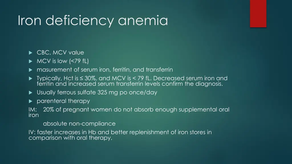 iron deficiency anemia