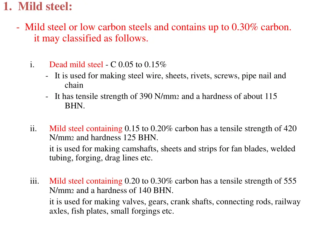 1 mild steel