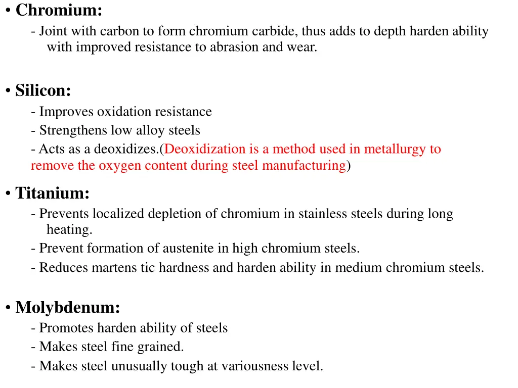 chromium joint with carbon to form chromium