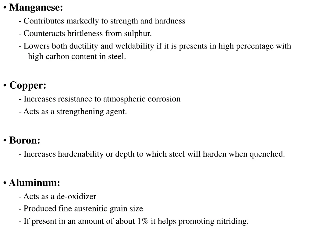 manganese contributes markedly to strength