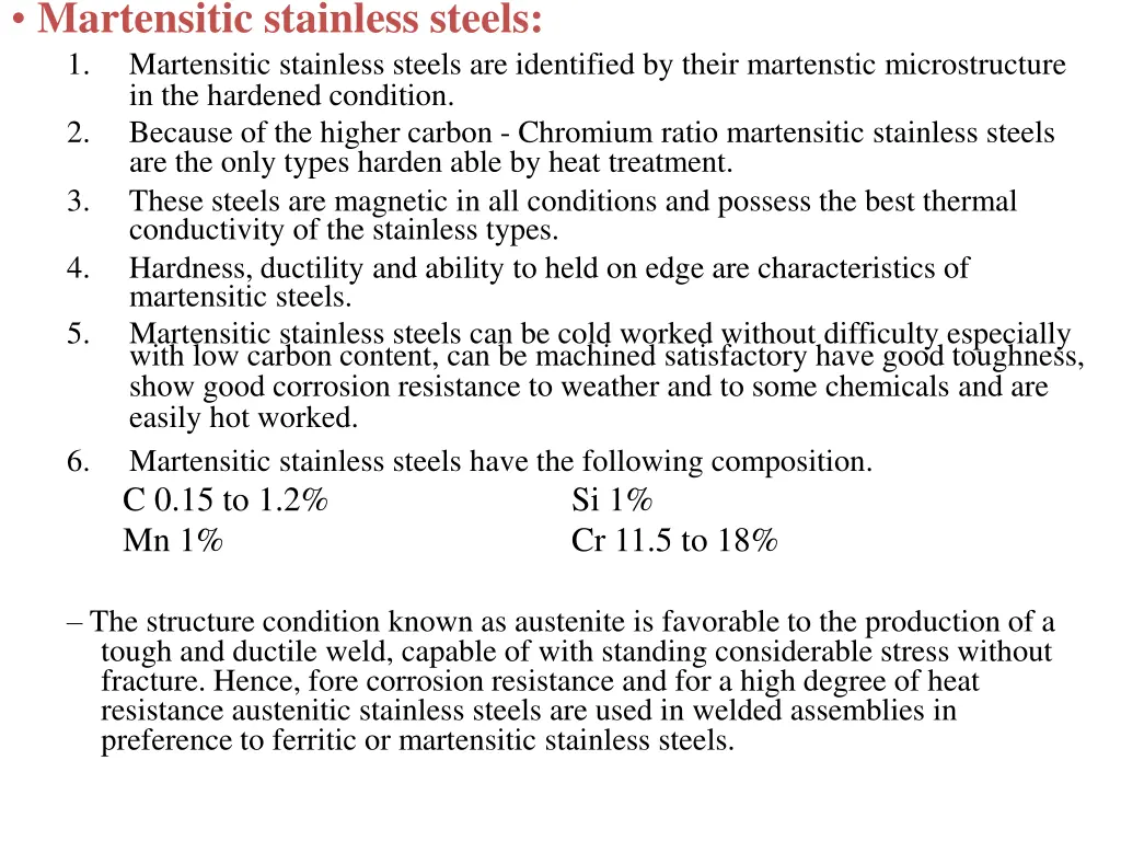 martensitic stainless steels 1 martensitic