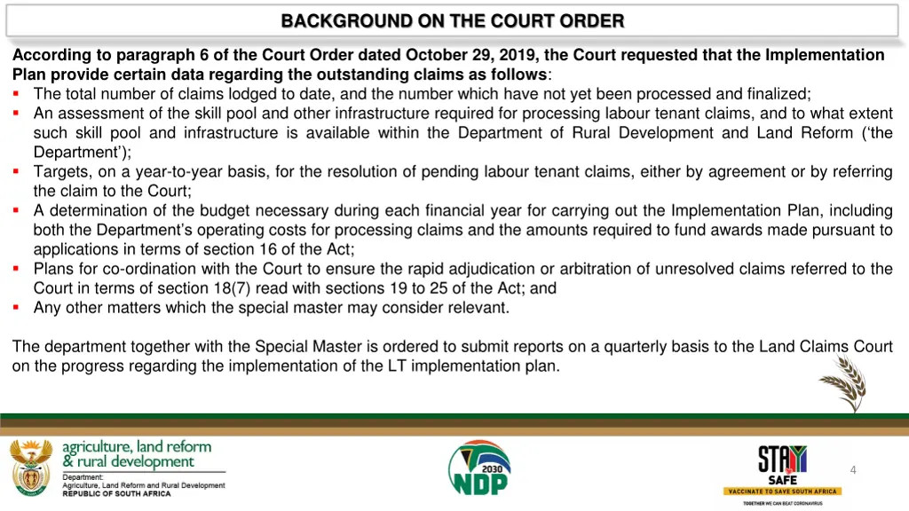 background on the court order