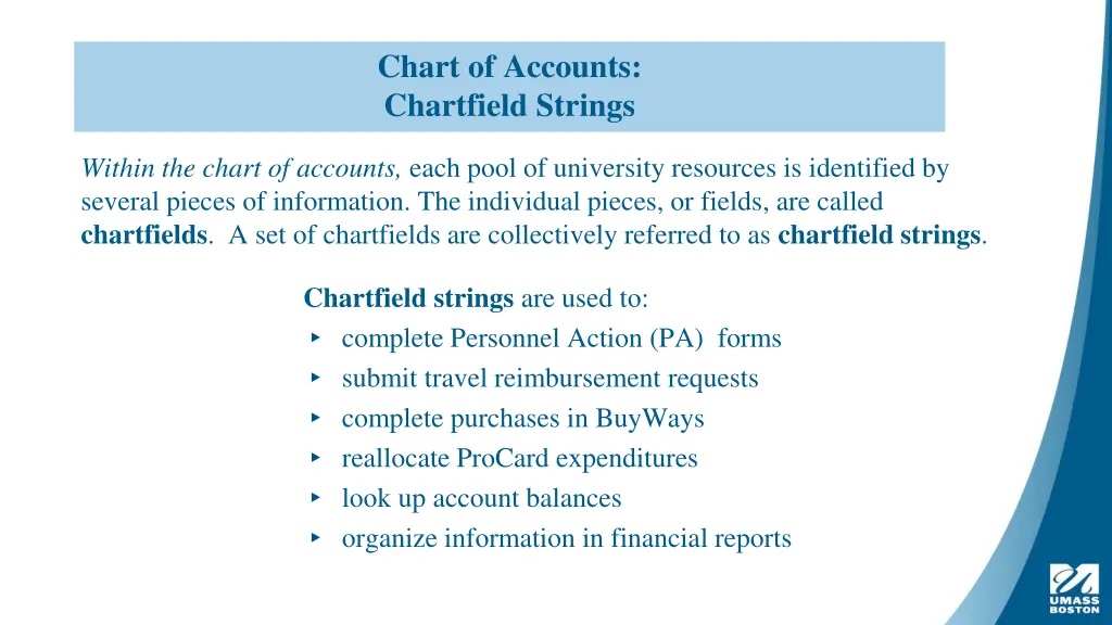 chart of accounts chartfield strings