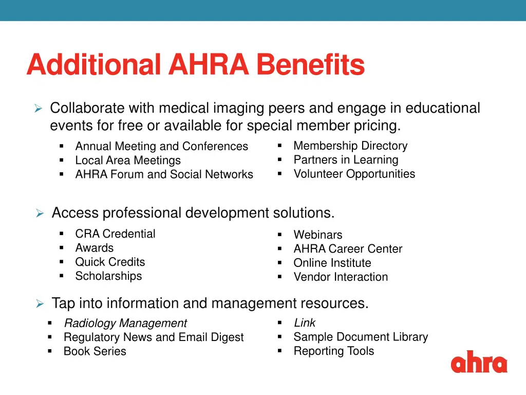 additional ahra benefits