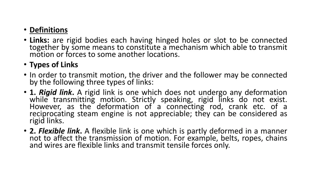 definitions links are rigid bodies each having