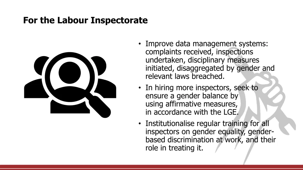 for the labour inspectorate