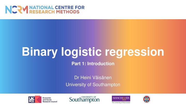 binary logistic regression part 1 introduction