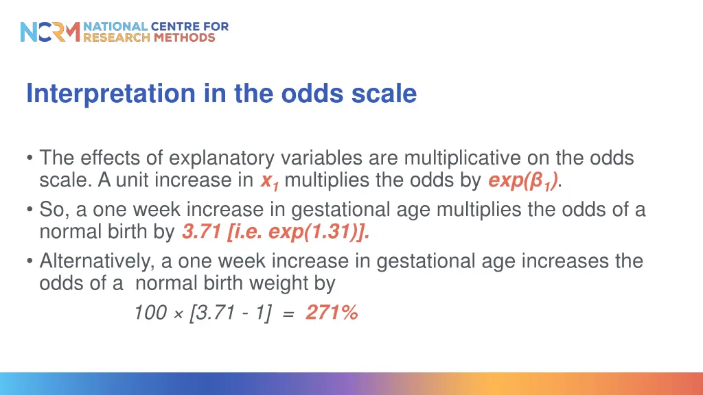 interpretation in the odds scale