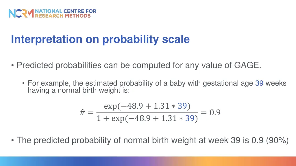 interpretation on probability scale